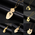 Lateefah OEM mama dia de las madres 33mm 5.8g fashion mothers day gifts stainless steel jewelry gold plated mom baby necklaces